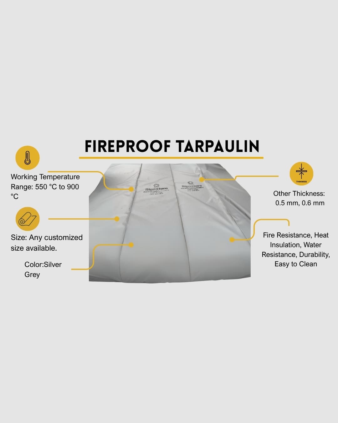 fireproof tarpaulin in Gurugram for industrial heat and fire protection