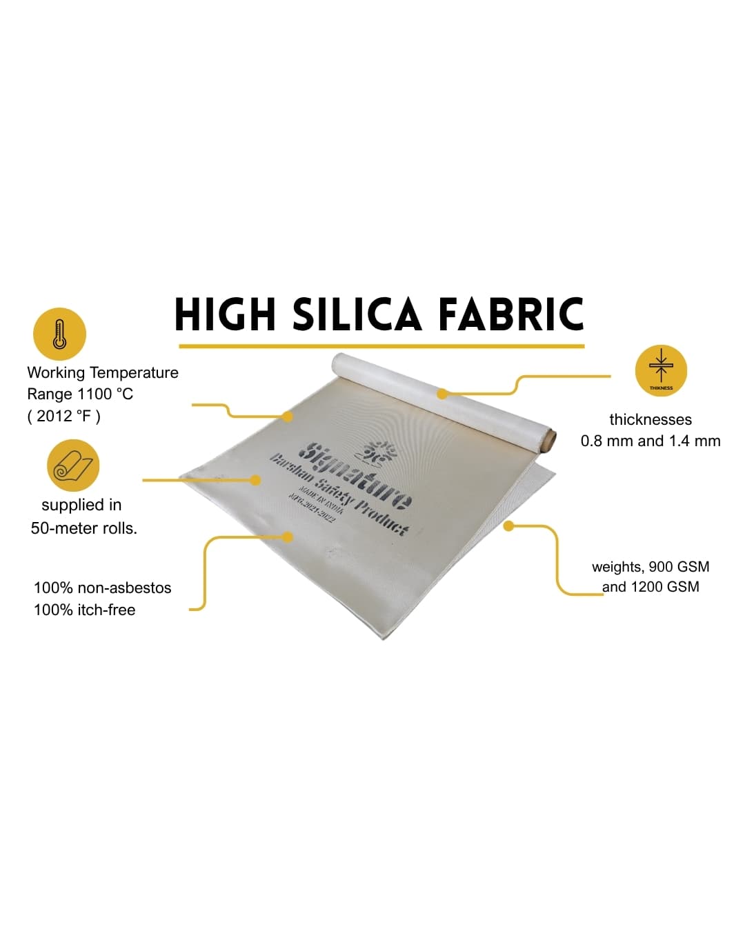 high silica fabric heat resistant industrial material