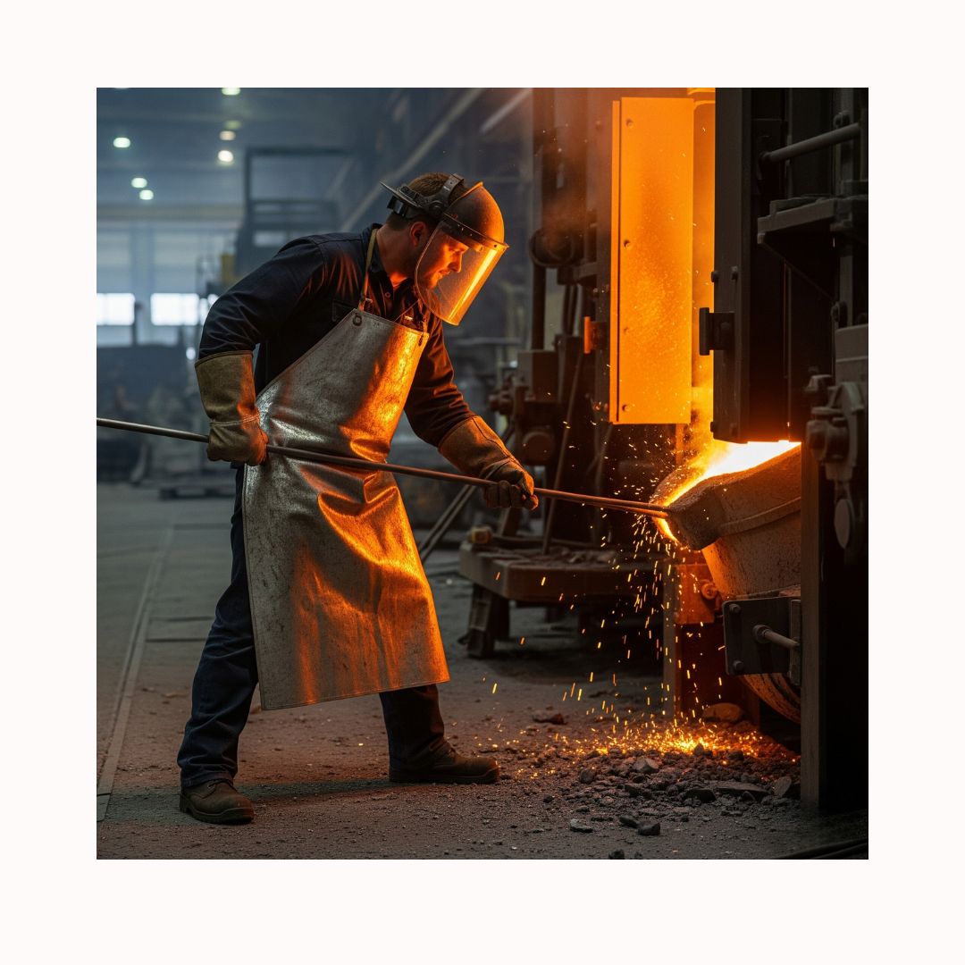 Signature aluminized apron for radiant heat protection in industrial safety applications