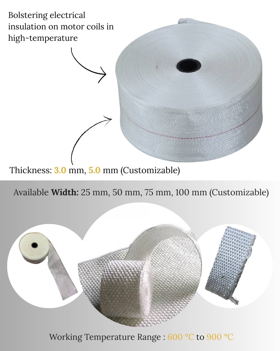 Fiberglass tape roll ready for industrial supply by Darshan Safety Zone