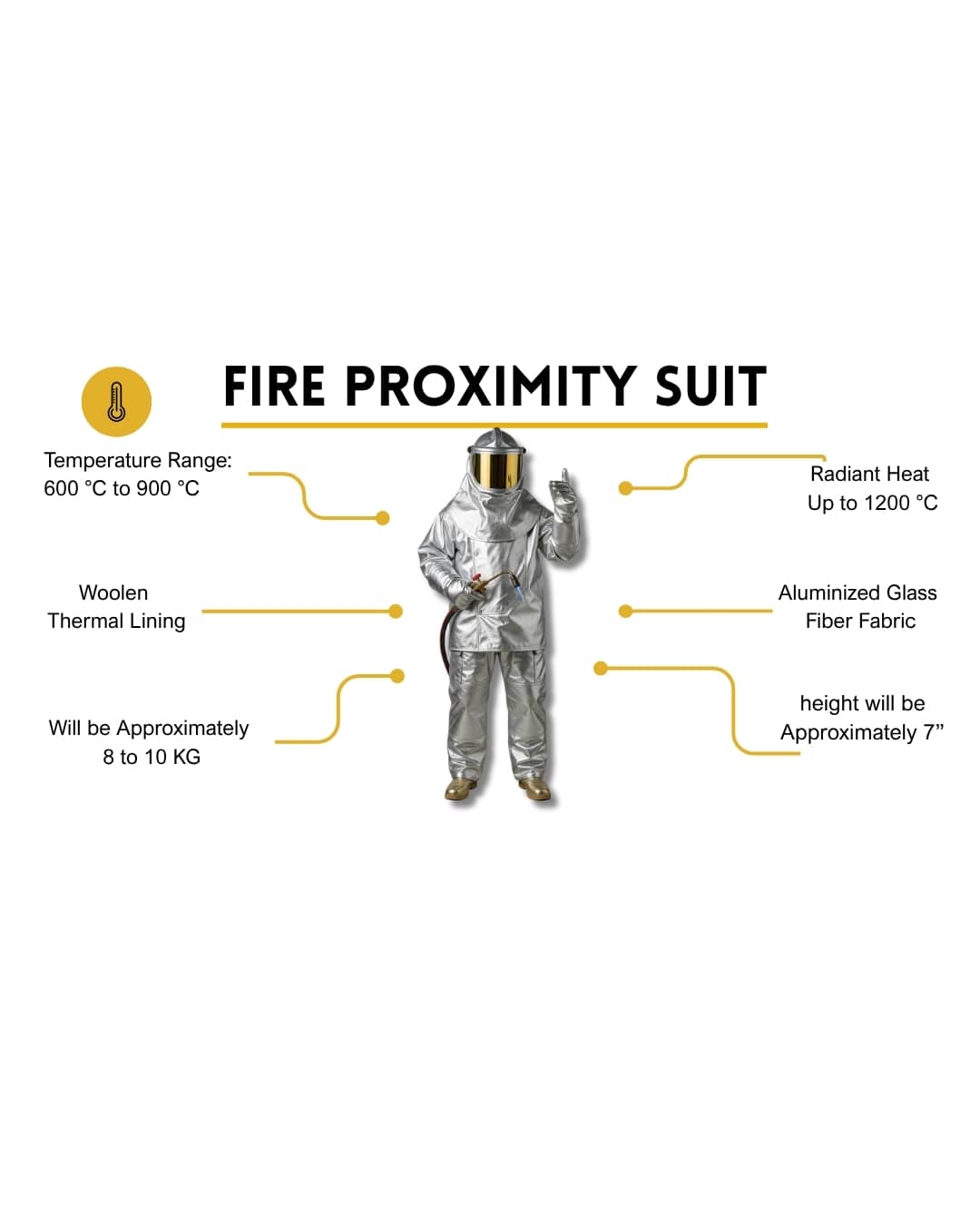 aluminized fire proximity suit industrial heat protection gear